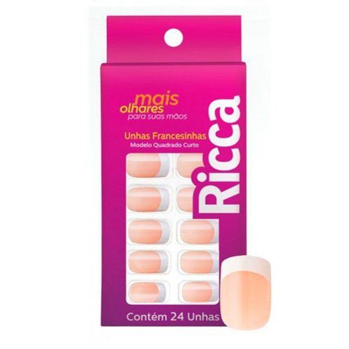 Unhas Ricca Francesinha Rosa Ref: 1338 Unhas Ricca Francesinha Rosa Ref: 1338