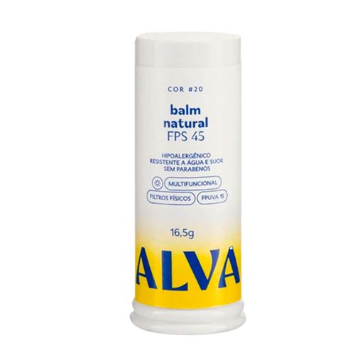 Alva Balm Natural FPS 45 Cor 20 - Base Protetor 16,5g 20