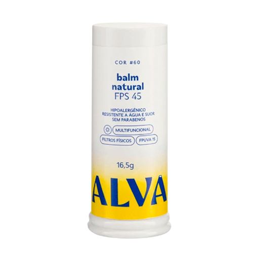 Alva Balm Natural FPS 45 Cor 60 - Base Protetor 16,5g 60