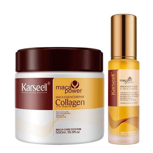 Kit Karseell Maca Power Repair Set - Máscara 500ml + Óleo 50ml NULO