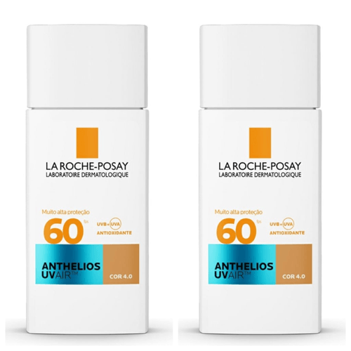 Kit com 2 Unidades de Protetor Solar La Roche Anthelios Uvair FPS60 Cor 4.0 45ml