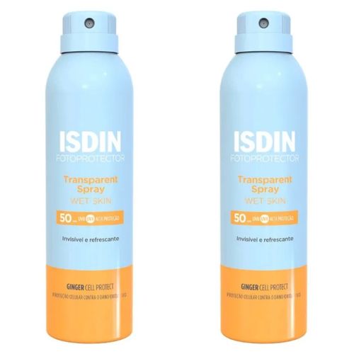 Kit com 2 Unidades de Protetor Solar Corporal Transparente Spray FPS 50 Isdin 250ml