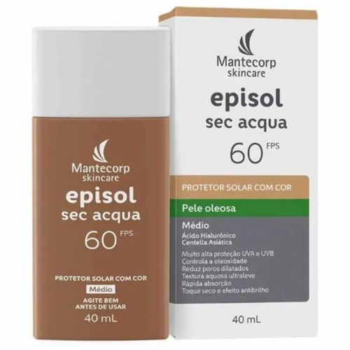 Kit com 2 Unidades de Protetor Solar Facial Episol Sec Acqua FPS 60 Médio 40ml