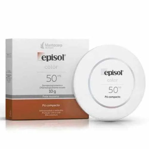 Kit com 2 Unidades de Protetor Solar Episol Color FPS50 Pó Compacto Pele Morena 10g
