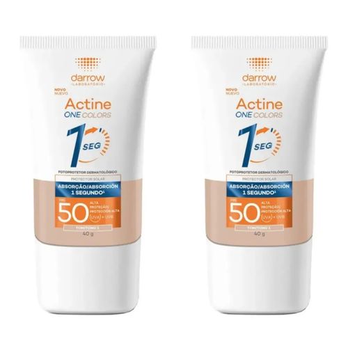 Kit com 2 Unidades de Protetor Solar Actine One Colors FPS50 Tom 1 40g