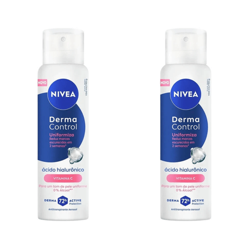 Kit com 2 Unidades de NIVEA Desodorante Aerossol Derma Control Uniformiza 150ml