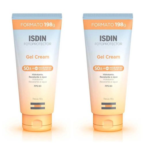 Kit com 2 Unidades de Protetor Solar Corporal Isdin Gel Cream FPS 50+ 198g