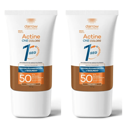 Kit com 2 Unidades de Protetor Solar Actine One Colors FPS50 Tom 3 40g