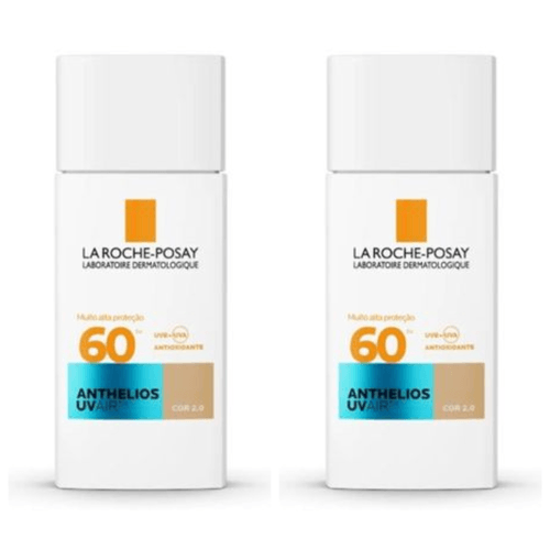 Kit com 2 Unidades de Protetor Solar Anthelios UVAir FPS60 Cor 2.0 La Roche Posay 45ml