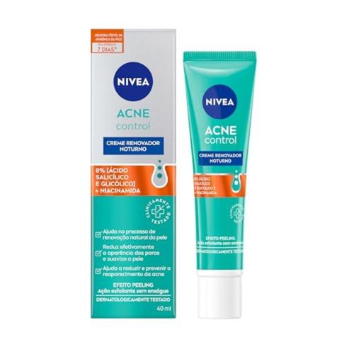 Kit com 2 Unidades de NIVEA Creme Renovador Noturno Acne Control 40ml