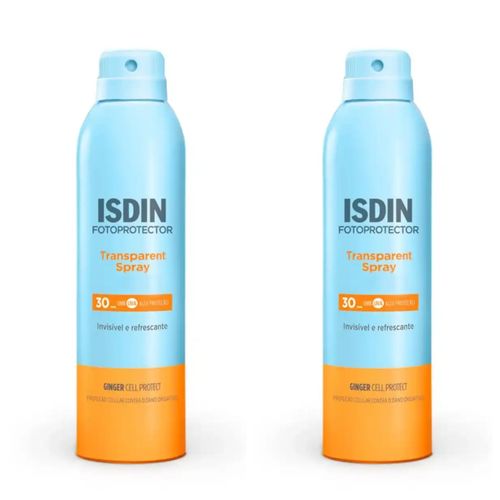 Kit com 2 Unidades de Isdin Transparent Spray Protetor Solar FPS30 250ml