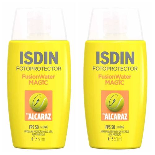 Kit com 2 Unidades de Isdin Fusion Water Magic By Alcaraz Protetor Solar Facial FPS50 50ml