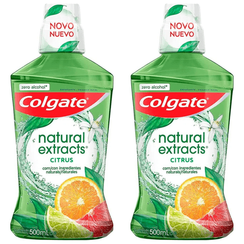 Kit com 2 Unidades de Enxaguante Bucal Colgate Natural Extracts Citrus 500ml
