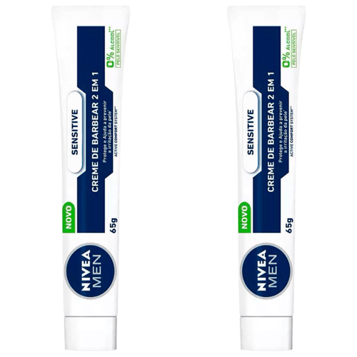 Kit com 2 Unidades de Creme de Barbear Nivea Sensitive 65g