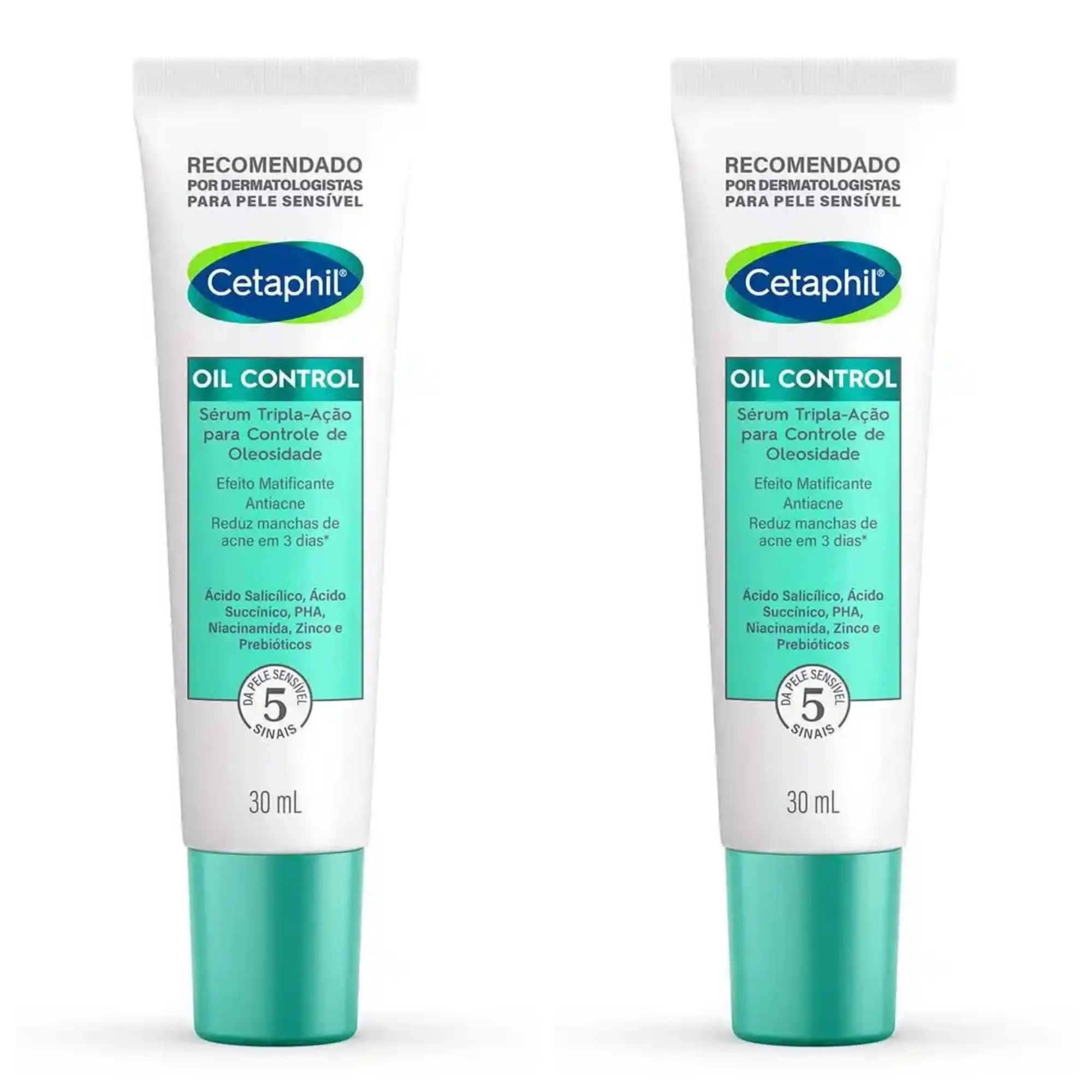 Kit com 2 Unidades de Cetaphil Sérum Facial Oil Control Tripla Ação 30ml