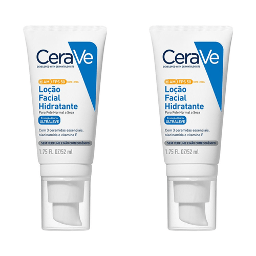 Kit com 2 Unidades de Cerave Loção Facial Hidratante FPS50 52ml