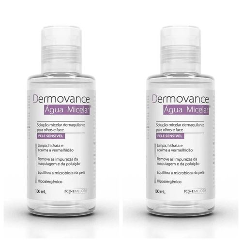 Kit com 2 Unidades de Água Micelar Dermovance Frasco 100ml