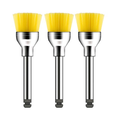 Escova Robinson Color-Brush Taça 3 Unidades American Burrs Semi-Soft-Amarelo