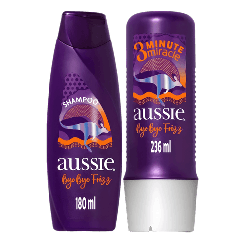 Kit Aussie Bye Bye Frizz - Shampoo 180ml + Condicionador 236ml NULO