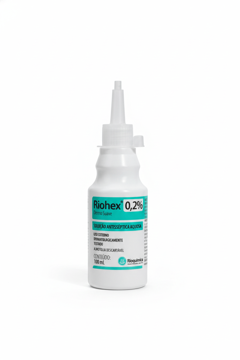 RIOHEX 0,2% DERMO SUAVE 100ML ALMOTOLIA  RIOQUIMICA CLOREXIDINA AQUOSA