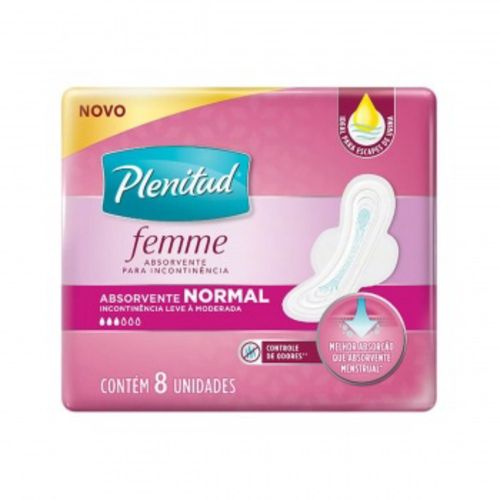 Kit com 2 Unidades de Absorvente Plenitud Femme Longo 8 Unidades