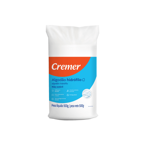 ALGODAO HIDROFILO ROLO 500G CREMER UNIDADE
