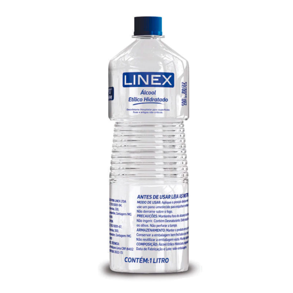 Álcool Etílico Hidratado Líquido 92,8% 1 Litro Linex