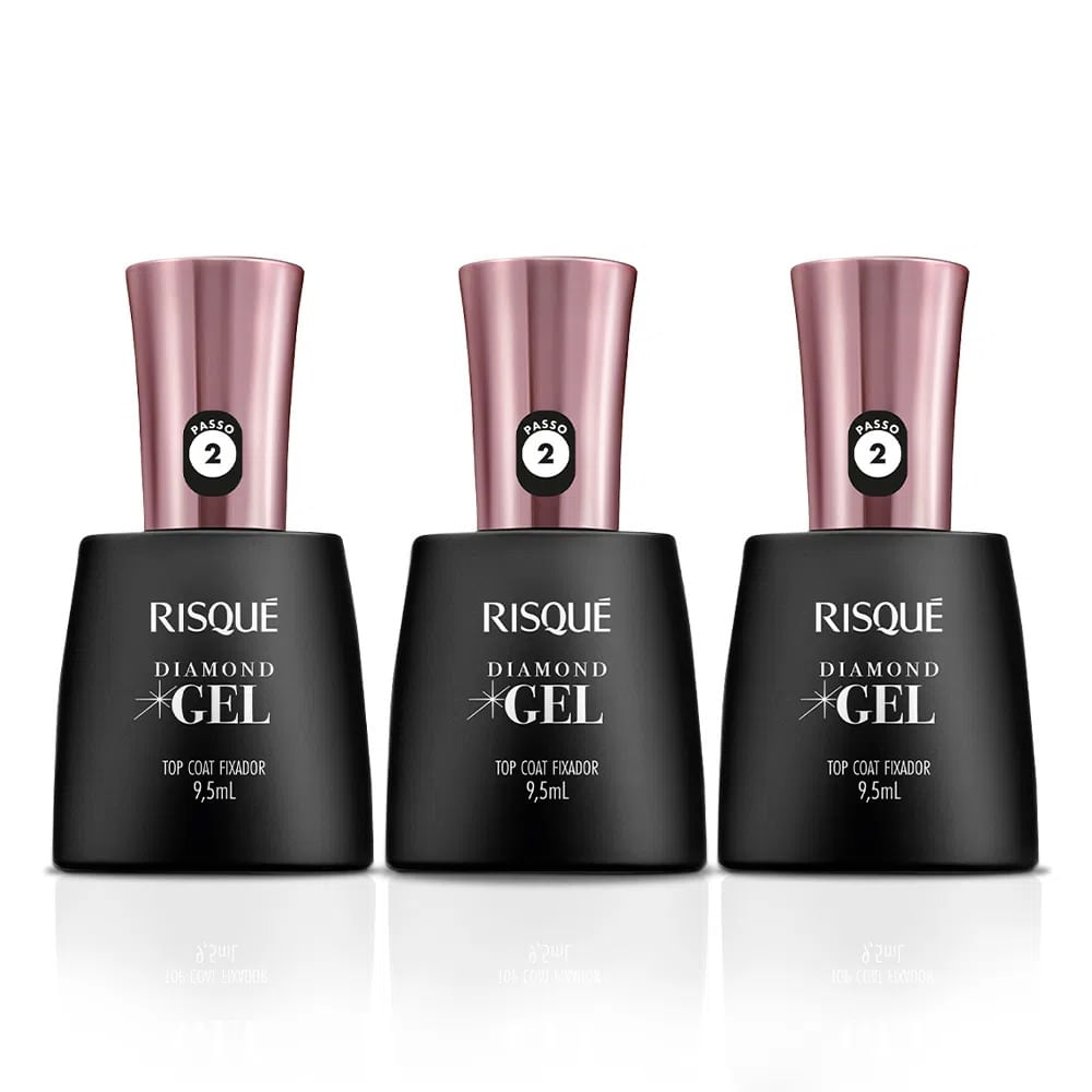 Kit Top Coat Risqué Diamond Gel 3 unidades 9,5ml