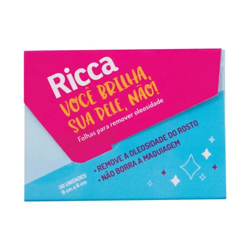 Lenço Removedor De Oleosidade Ricca 50Pcs