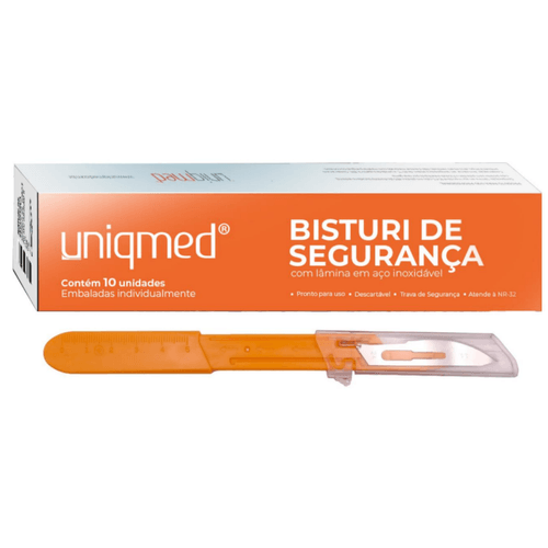 BISTURI DESCARTAVEL COM DISPOSITIVO SEGURANCA LAMINA INOX  TAMANHOS - 11