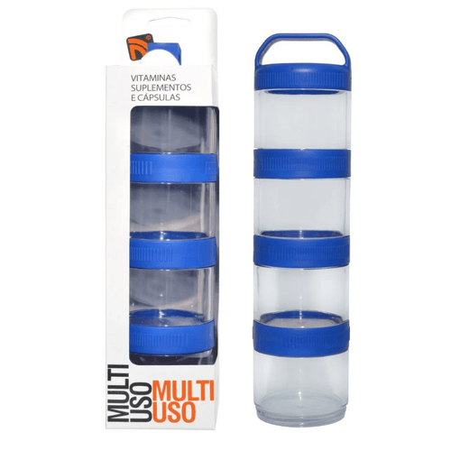 PORTA SUPLEMENTOS CASTANHA ESTOJO MULTI USO C/4 PECAS ESTOJO MULTI USO C/4 PECAS - Azul