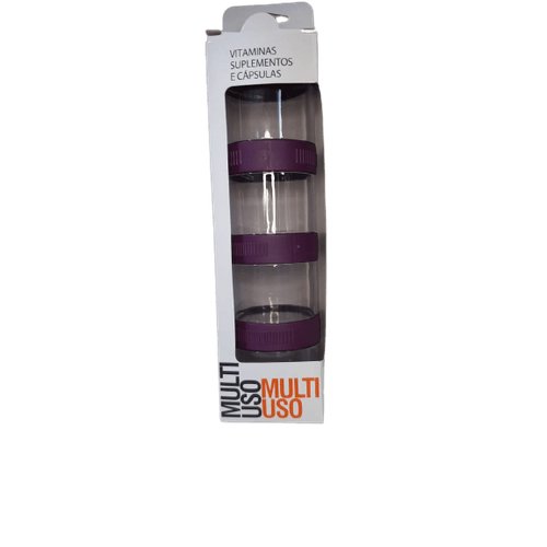 PORTA SUPLEMENTOS CASTANHA ESTOJO MULTI USO C/4 PECAS ESTOJO MULTI USO C/4 PECAS - ROXO