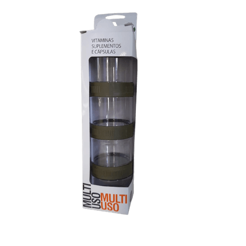 PORTA SUPLEMENTOS CASTANHA ESTOJO MULTI USO C/4 PECAS ESTOJO MULTI USO C/4 PECAS - VERDE
