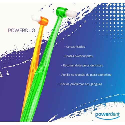 ESCOVA DE DENTES POWERDUO 2 TUFOS - LARANJA