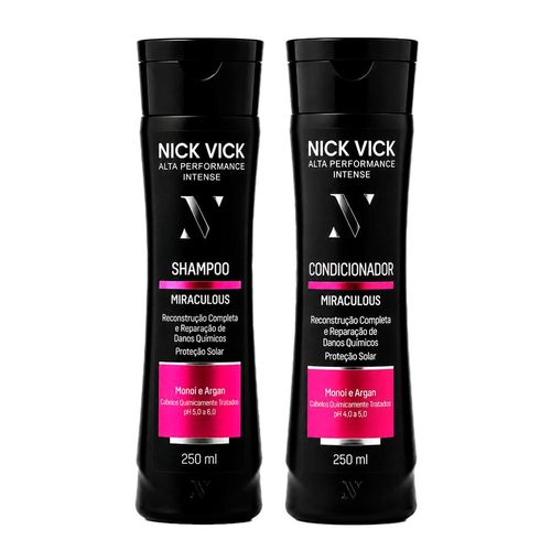 Kit NICK VICK Miraculous Alta Performance Intense (Shampoo e Condicionador) Kit NICK VICK Miraculous Alta Performance  (Shampoo e Cond)