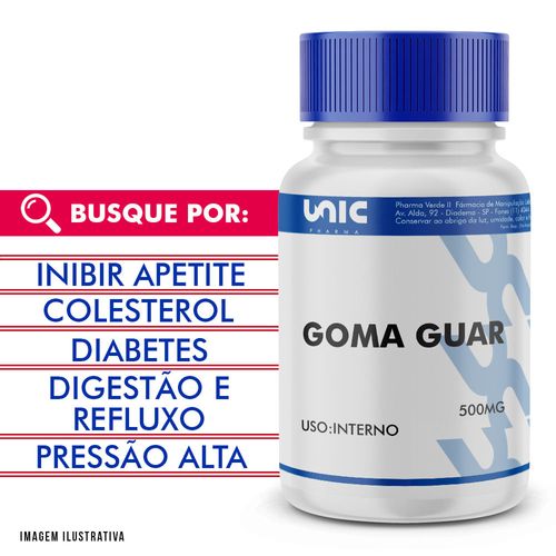 Goma Guar 500mg 60 Cápsulas 60 Cápsulas 60 Cápsulas