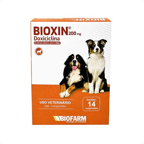 BIOXIN ANTIMICROBIANO 200MG COM 14 COMPRIMIDOS PARA CÃES