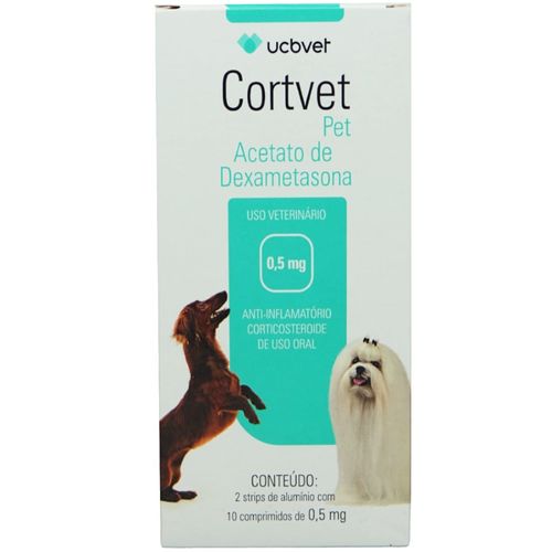 CORTVET PET 0,5MG COM 20 COMPRIMIDOS PARA CÃES UCBVET