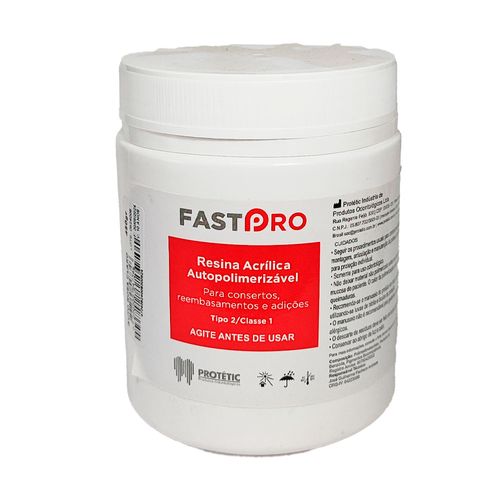 Resina Acrílica Auto Pó Incolor FastPro 225g Protétic