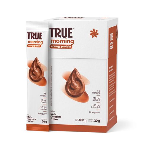True Morning Energy Protein Dark Chocolate Coffee Caixa c/ 20 Unid. True Morning Energy Protein Dark Chocolate Caixa c/ 20 Unid.