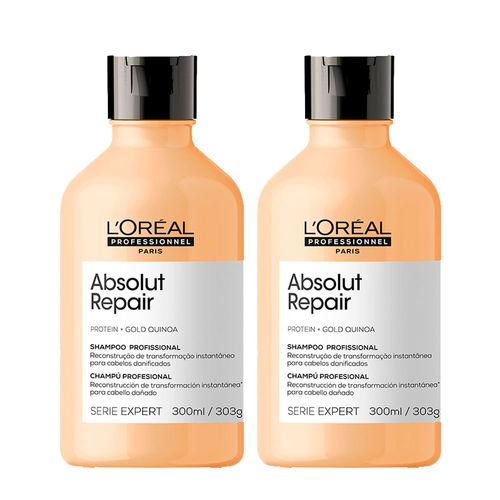 Kit L'Oréal Professionnel Serie Expert Absolut Repair Gold - Shampoo 300ml – 2 Unidades Kit Kit L'Oréal Professionnel Serie Expert Absolut Repair Gold - Shampoo 300ml – 2 Unidades Kit