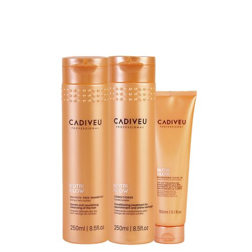 Kit Cadiveu Nutri Glow - Shampoo 250ml + Condicionador 250ml + Leave-In 150ml Kit