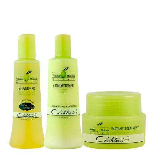 Kit Nutrição N.P.P.E. Hair Care Chihtsai Olive - Shampoo 280ml + Condicionador 280ml + Leave-In 80ml INATIVO - Kit