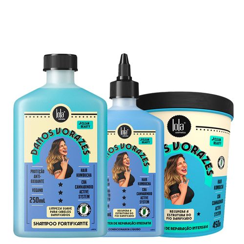 Kit Lola Cosmetics Reconstrução Danos Vorazes - Shampooml + Máscara de Reconstrução 450g + Booster 250ml Kit