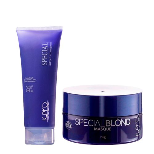 Kit K-Pro Profissional Special Blond - Shampoo 240ml + Máscara 165g Kit Kit K-Pro Profissional Special Blond - Shampoo 240ml + Máscara 165g Kit