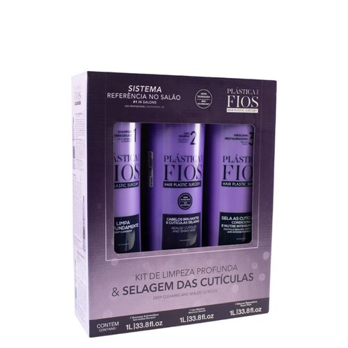 Kit Cadiveu Professional Plástica Dos Fios - Shampoo 1000ml + Máscara 1000ml + Ativo Antifrizz 1000ml Kit Kit Cadiveu Professional Plástica Dos Fios - Shampoo 1000ml + Máscara 1000ml + Ativo Antifrizz 1000ml Kit