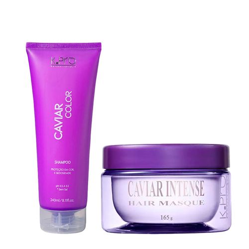 Kit K-Pro Profissional Caviar - Shampoo 240ml + Máscara 165g Kit Kit K-Pro Profissional Caviar - Shampoo 240ml + Máscara 165g Kit