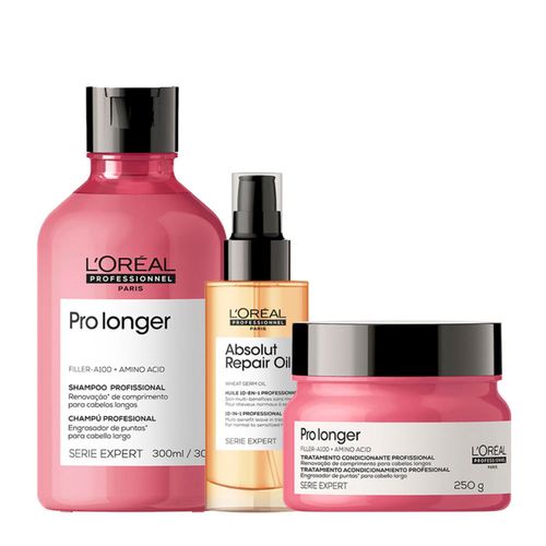Kit L'Oréal Professionnel Serie Expert Pro Longer - Shampoo 300ml + Máscara 250g + Óleo 90ml Kit Kit L'Oréal Professionnel Serie Expert Pro Longer - Shampoo 300ml + Máscara 250g + Óleo 90ml Kit