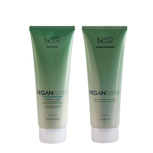 Kit K-Pro Profissional Veganissima - Shampoo 240ml + Condicionador 230g Kit Kit K-Pro Profissional Veganissima - Shampoo 240ml + Condicionador 230g Kit