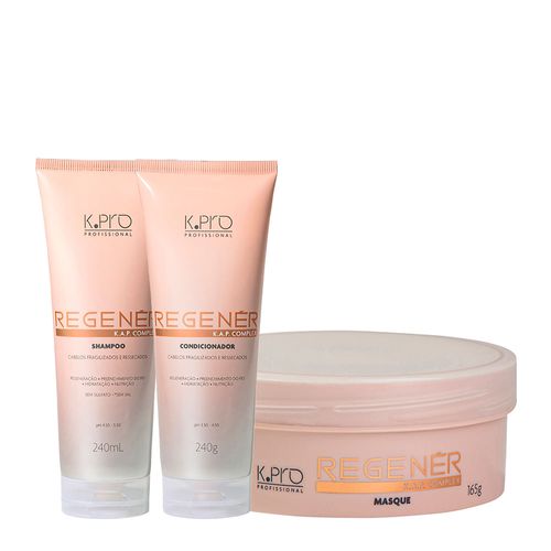 Kit K-Pro Profissional Regenér K.A.P Complex -Shampoo 240ml + Condicionador 240g + Máscara 165g Kit